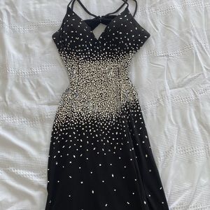 Gipper, Rachel Allen, Black Prom Dress. Open back